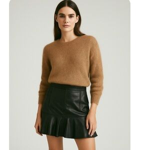 Joseph 100% Lambskin Mini Skirt‎ with Laser Cut Detailing sz L